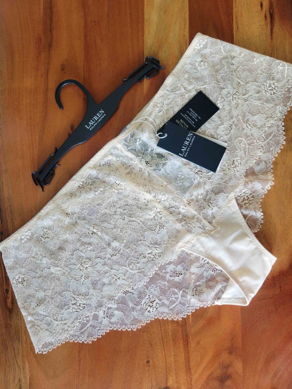 Lauren Ralph Lauren Ivory Lace Cheeky Hipster Panty Women"s XL
